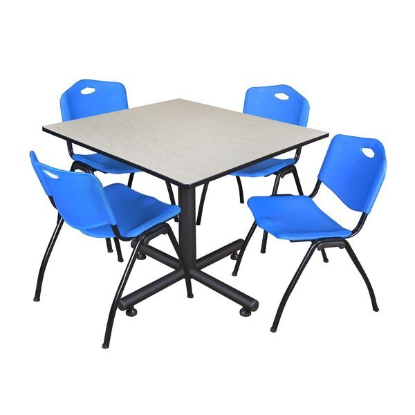 Square Tables > Breakroom Tables > Kobe Square Table & Chair Sets, 48 W, 48 L, 29 H, Maple, KOBE, Mfr# TKB4848PL47BE